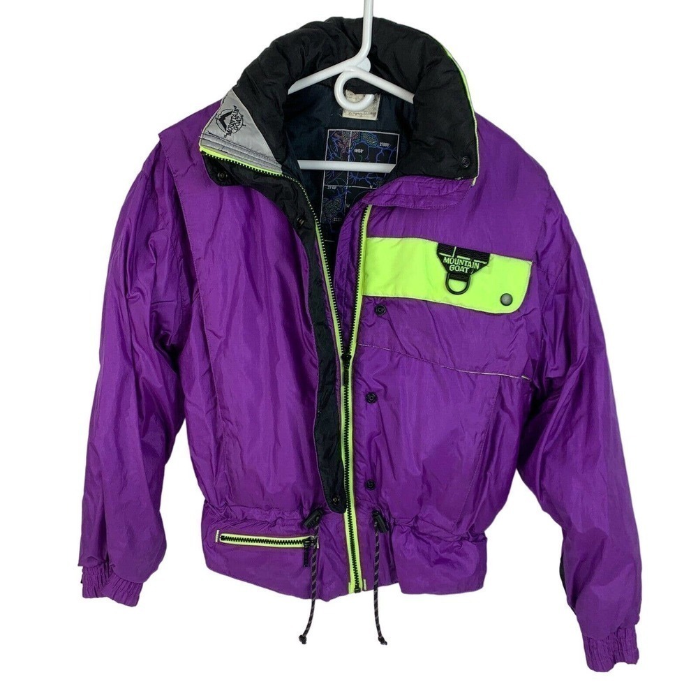 Vintage 80s Mountain Goat Purple Ski Parka Coat Jacket Size Medium